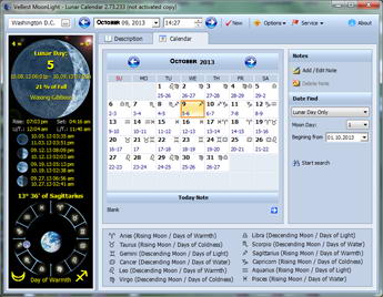 Astrological lunar calendar